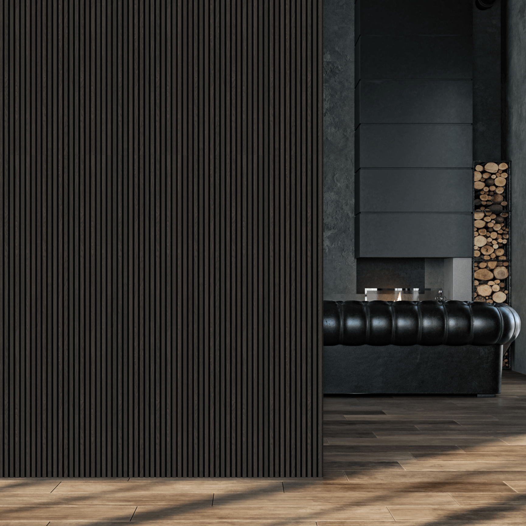 Pannelli acustici in legno 300x60 cm Harmony Premium - Rovere nero